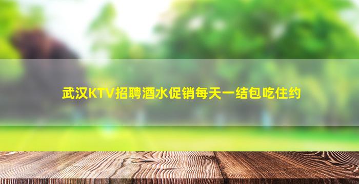 武汉KTV招聘酒水促销每天一结包吃住约